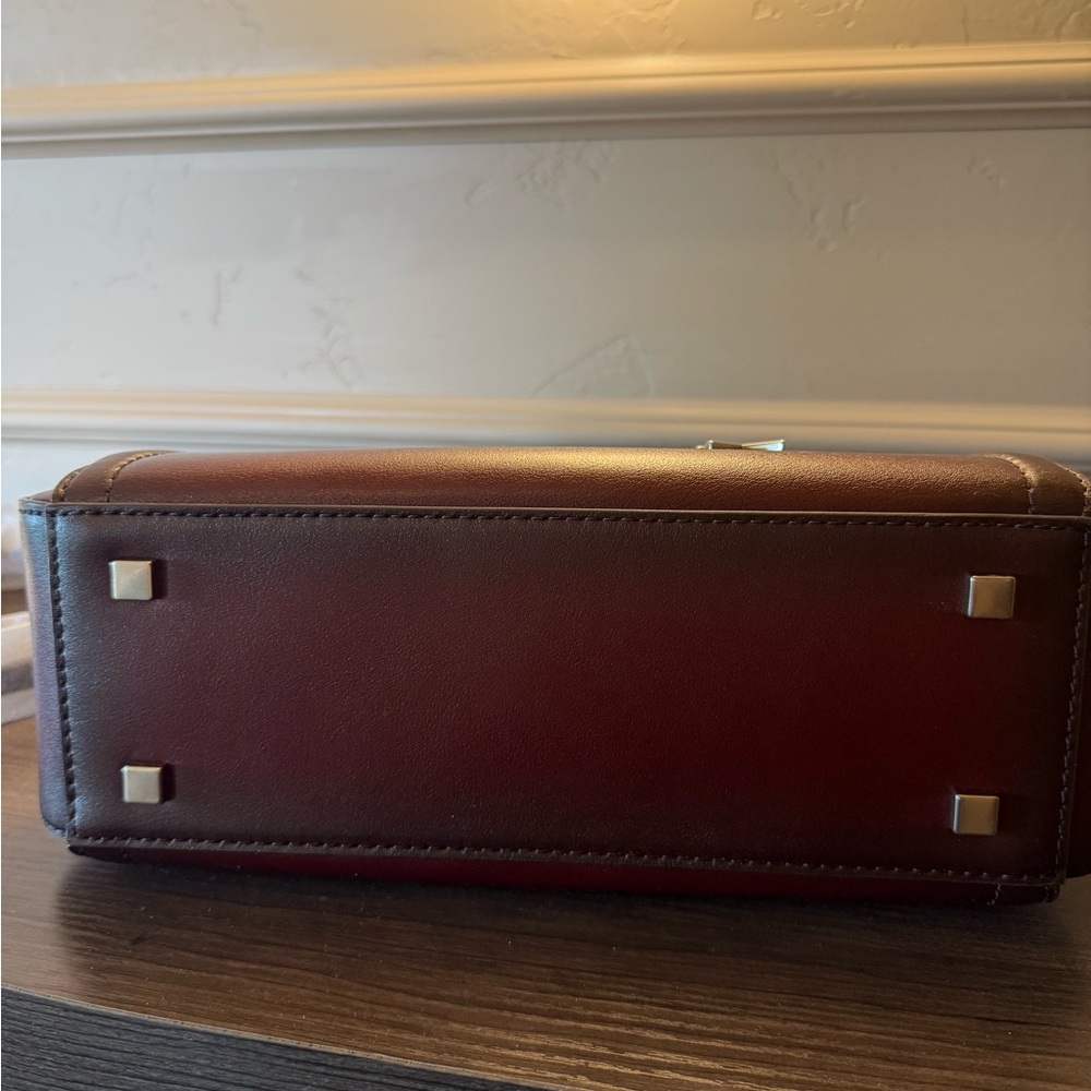 Michael Kors Laila small satchel crossbody in burgundy - Picture 3 of 8